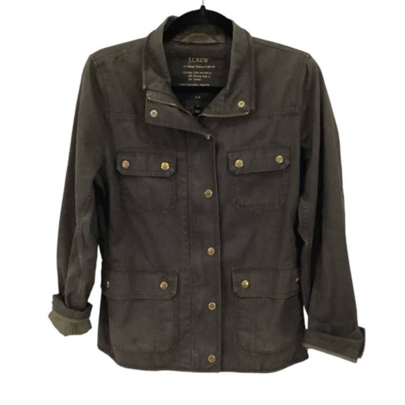 J. Crew Brown With Gold Hardware Size Small Women Relaxed Boyfriend Field Jacket - Picture 2 of 12